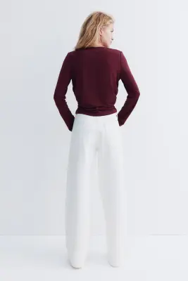 Top en jersey à effet drapé - Bordeaux — photo 4