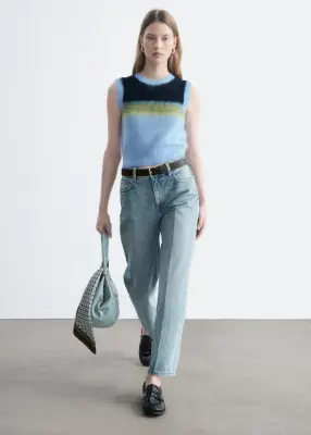 Débardeur en maille de mohair mélangé - Bleu clair/Multicolore — photo 2