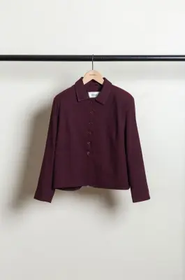 CAWLEY – COTTON/WOOL BLEND TWILL LILLIE JACKET – DARK ORCHID — photo 4