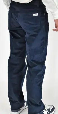 Pantalon Zanzibar marine droit velours côtelé