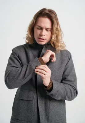 Le blouson en laine - Gris — photo 3