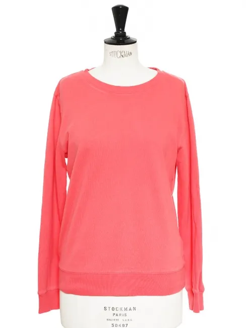 Pull sweat col rond en coton rose Px boutique 110€ Taille 36