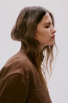 Veste à col entonnoir - Marron — photo 3