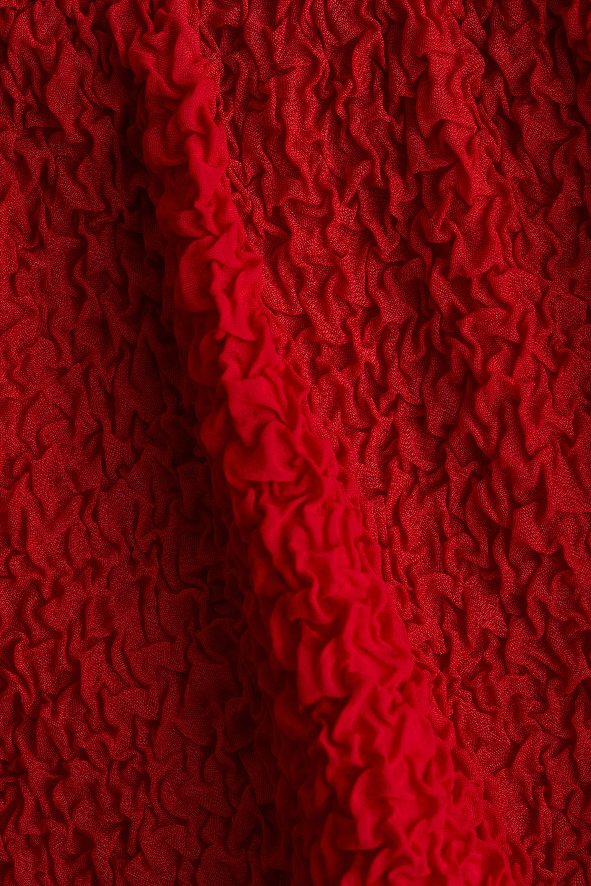 Robe bandeau à effet boule - Rouge