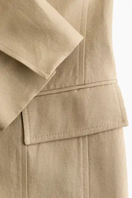 Blazer sablier en lin mélangé - Beige — photo 5