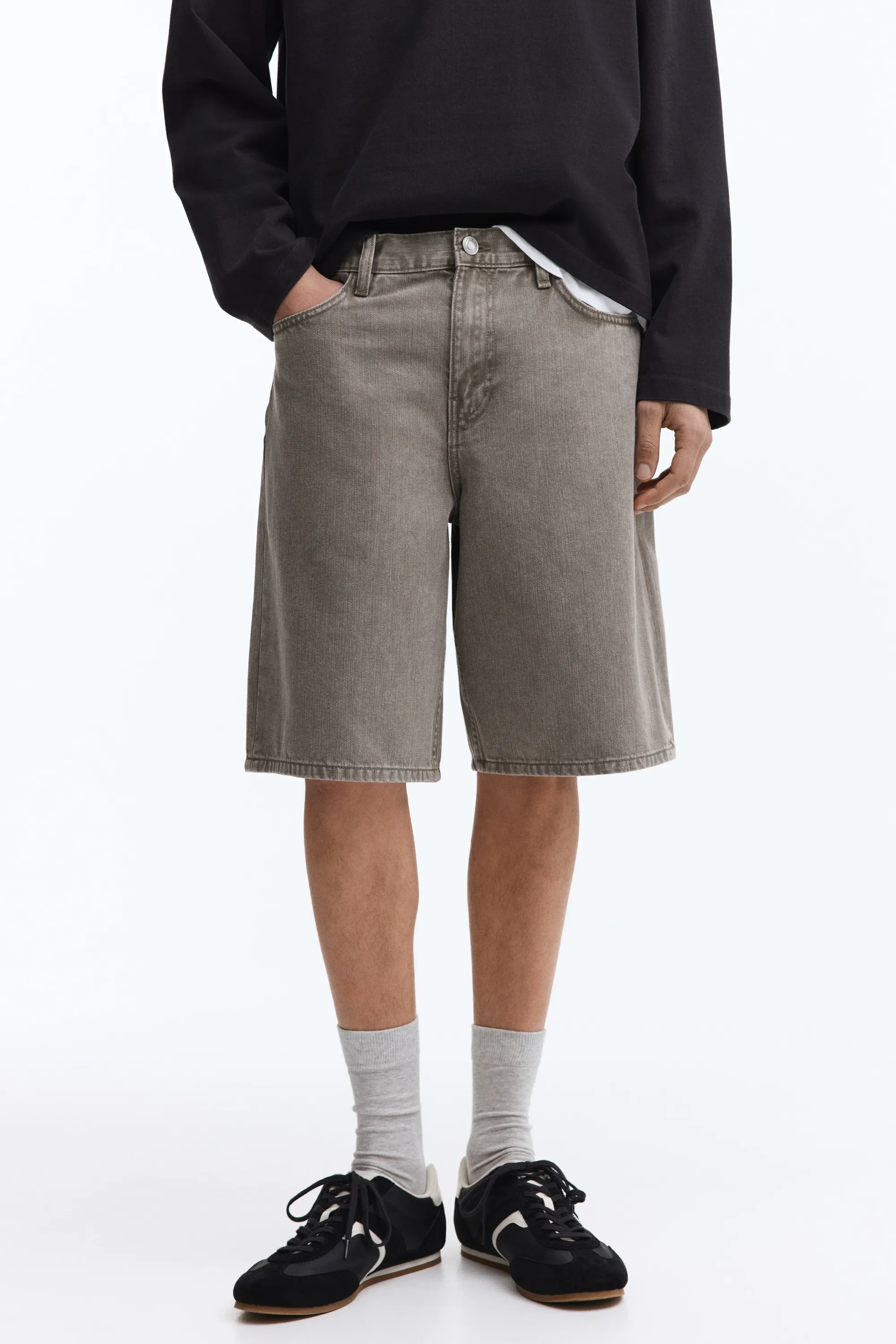 Short décontracté en denim - Beige