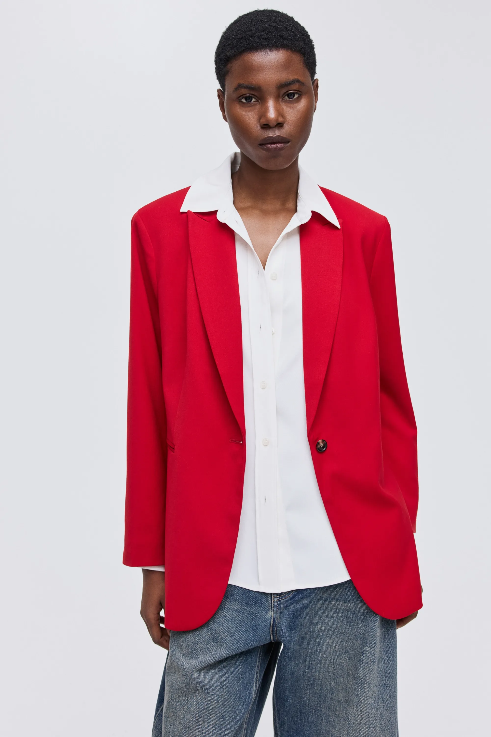 Blazer à fermeture droite - Rouge