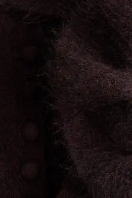 Gilet à volants ruchés en mohair mélangé - Bordeaux — photo 4