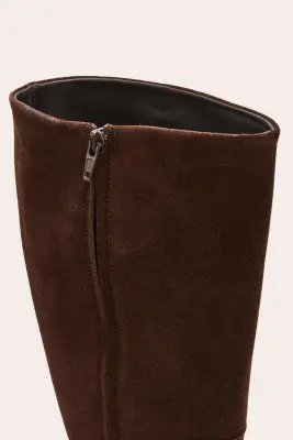 Bottes Léona croûte de cuir moka — photo 3