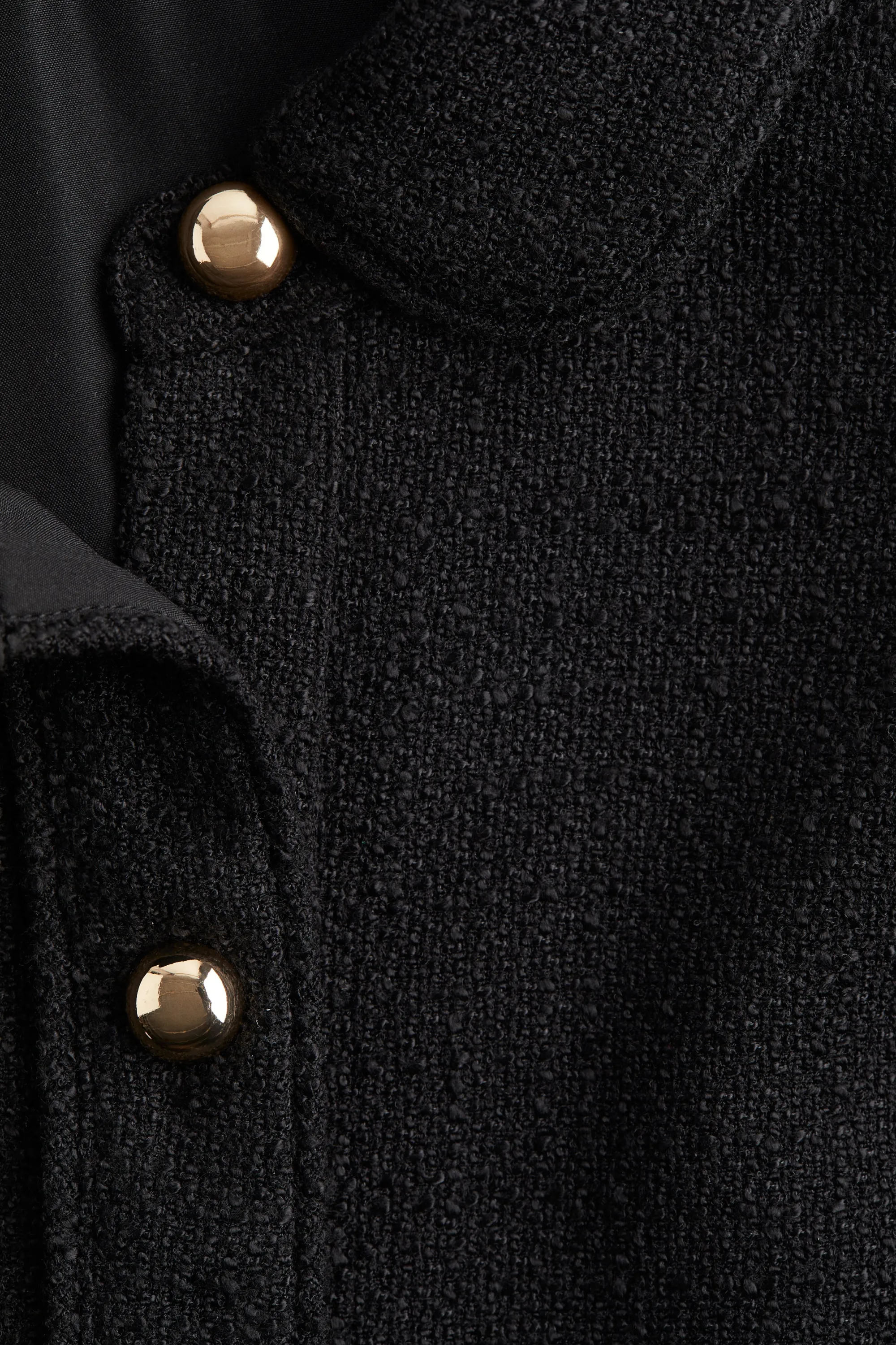 Robe en bouclette avec col - Noir