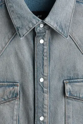 Chemise Oversized Fit en denim - Bleu denim — photo 2