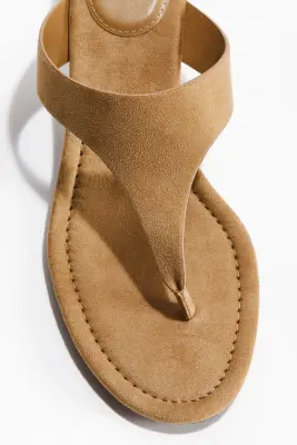Sandales à talon kitten heel - Beige — photo 3