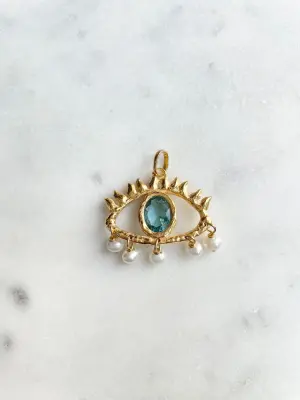 Nouveau ! ALHAJA Pendentif Horus Cristal Azuré — photo 2
