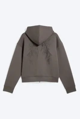 Simon Graphic Scuba Hoodie - Taupe foncé - brodé — photo 4