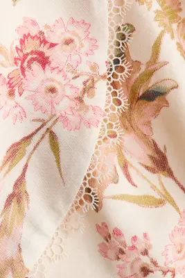 Top sans manches en lin mélangé - Beige clair/fleuri — photo 5