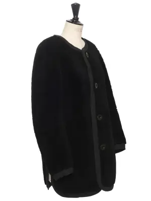 Manteau reversible en shearling peau et daim noir Prix boutique 3000€ Taille XS/S — photo 2