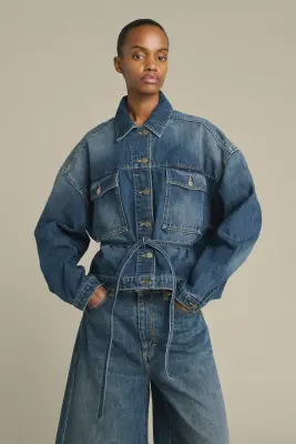 VESTE LYS DENIM BLEU DÉLAVÉ — photo 3