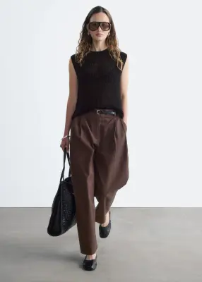 Pantalon court barrel - Marron foncé — photo 2