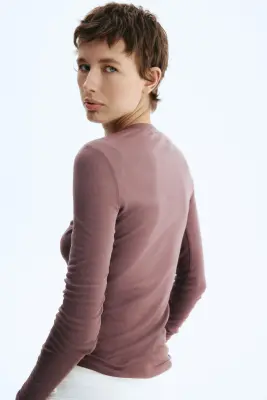Top en jersey de coton pima - Rose ancien foncé — photo 2