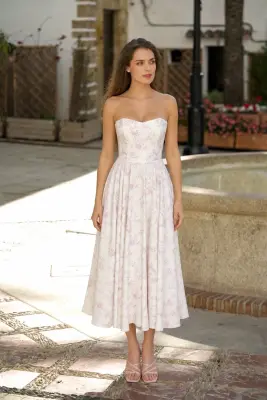 Priscilla Midi Dress - Lavender Toile de Jouy Birds — photo 3