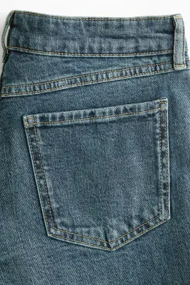Slim Straight Low Waist Jeans - Bleu denim — photo 2