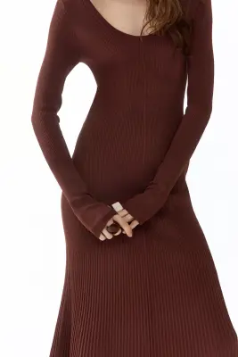 Twist-detail dress - Marron — photo 2