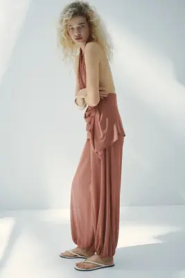 Pantalon ballon en jersey - Rose ancien — photo 3