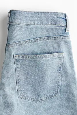 Short taille haute en denim - Bleu denim clair — photo 3