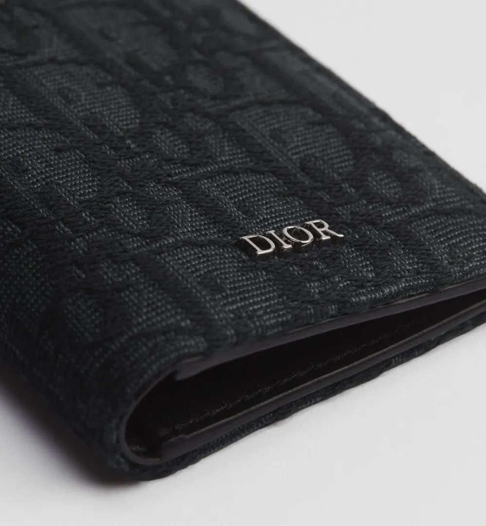 Porte cartes monogramme toile noir