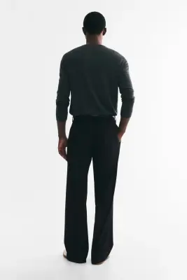 Pantalon chic Loose Fit - Bleu marine — photo 3