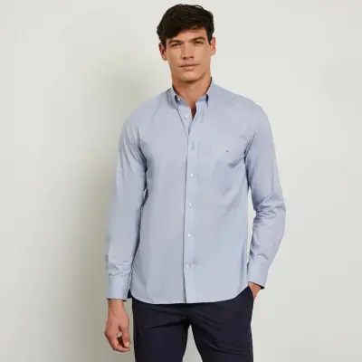 EDEN PARK CHEMISE COTON HABILLEE Bleu — photo 2