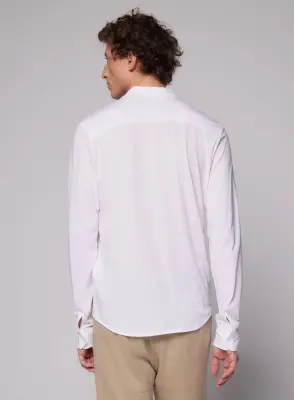 Chemise Blanche Manches Longues en Lyocell, Tencel et Coton — photo 5