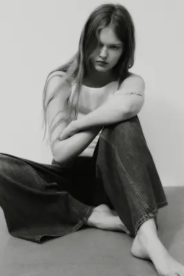 Wide Regular Waist Jeans - Gris denim foncé — photo 1