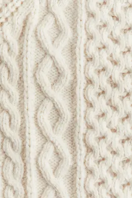 Pull en maille torsadée - Crème — photo 3
