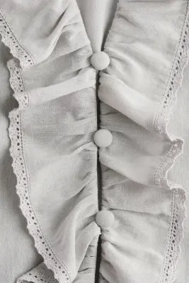 Blouse volantée - Gris clair — photo 3