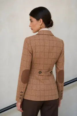 Rhode Short Coat - Beige plaid — photo 3