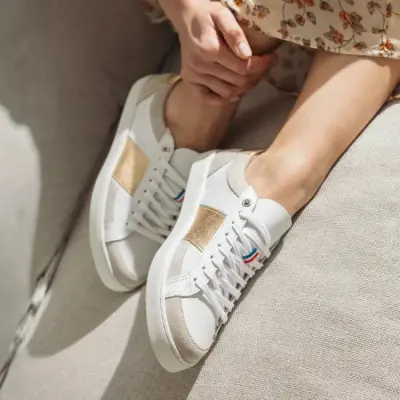 Baskets Hiba Blanc Or — photo 2