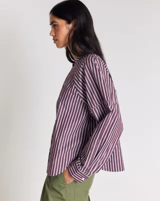 Chemise Josephine rayures prune — photo 4