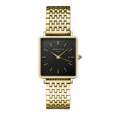 Montre Rosefield Boxy Noir Or QBSG-Q017