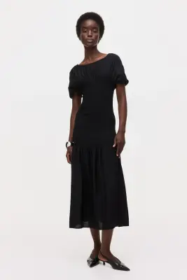 Robe à smocks - Noir — photo 2