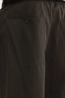 Pantalon Regular Fit en coton mélangé - Marron foncé — photo 2