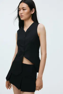 Mini jupe-short plissée - Noir — photo 2