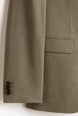 Veste Slim Fit à fermeture droite - Vert kaki — photo 3