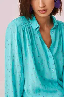 chemise tonia turquoise — photo 4