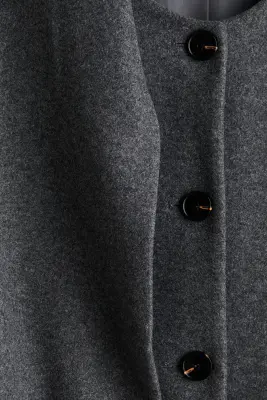 Manteau à écharpe - Gris foncé — photo 5