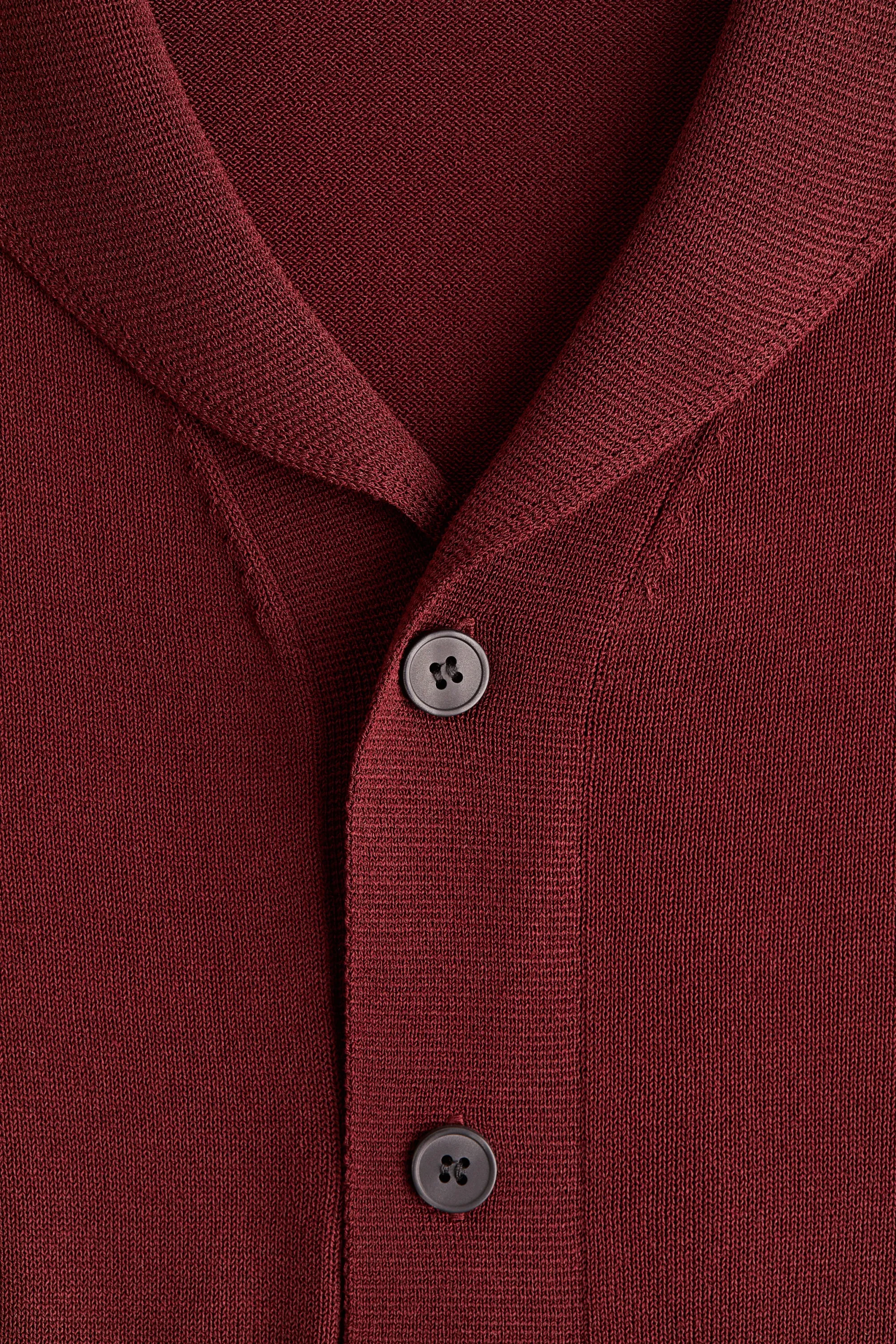 Chemise Regular Fit en maille fine - Bordeaux