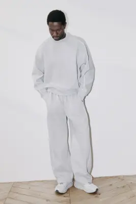 Sweat de sport Oversized Fit DryMove™ - Gris clair chiné — photo 2