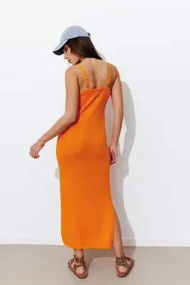 Robe longue en maille Femme — photo 4