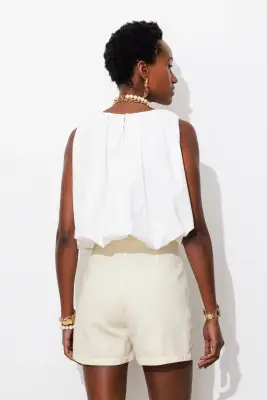 Short uni taille haute Femme — photo 4