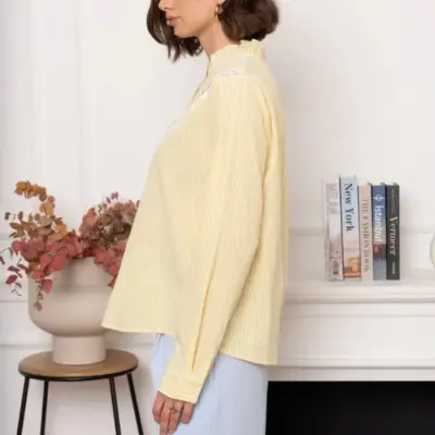 Chemisier Rayures Jaune — photo 4